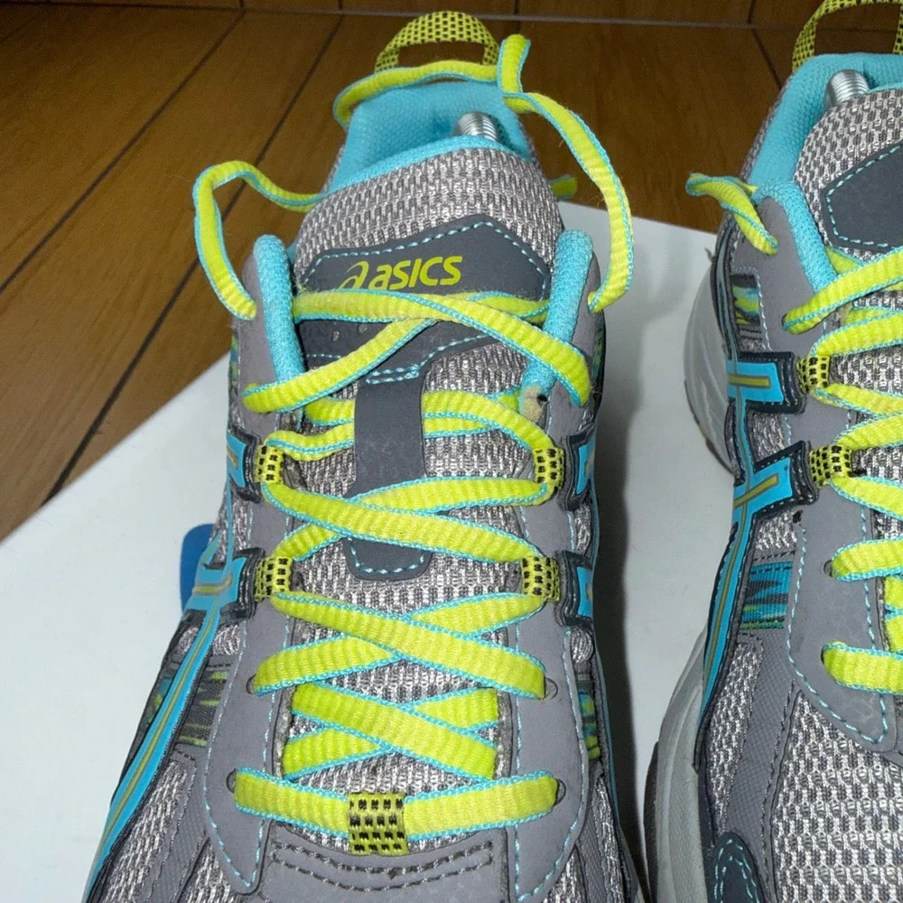 Asics Gel-Venture 5 Womens 11 Grey Blue Yellow Trail Running Shoes‎ T5N8N